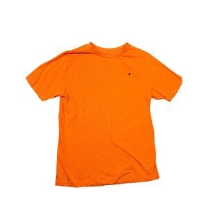 Kids Tommy Hilfiger Orange Short Sleeve T-Shirt Flag Logo Size M